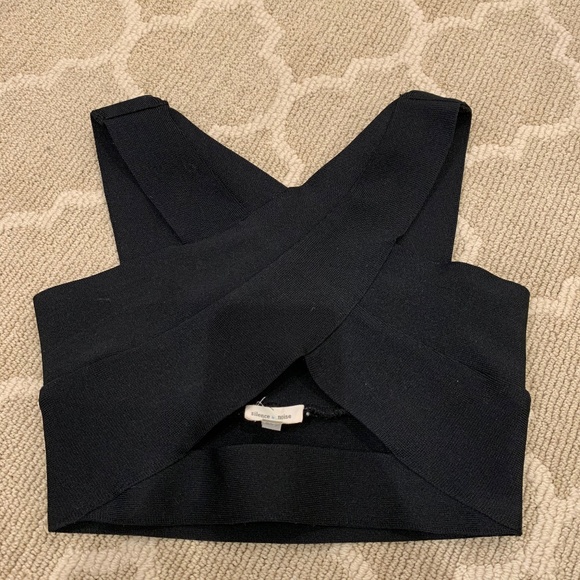 silence + noise Tops - silence and noise black cutout crop top